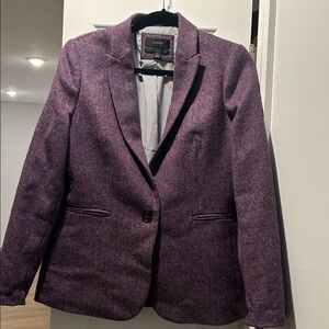 J. Crew Parke Herringbone Blazer in Deep Purple